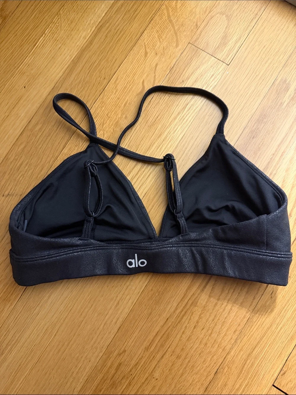 ALO Yoga Black Minimal Triangle Bralette